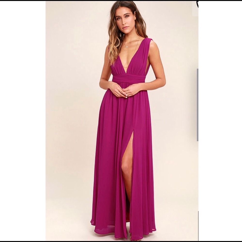 NWT Lulu’s heavenly hues magenta maxi dress